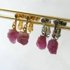 ピンクトルマリン ブラジル産 原石 イヤリング ネジバネ式 金属アレルギー対応 サージカルステンレス SUS316 日本製|ピアス|ジュエリー・アクセサリー