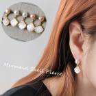 【264. 淡水パール マーメイド シェル ピアス 6mm 1ペア】 シルバーポスト SV925 真珠 オケージョン フォーマル 入学式 卒業式 結婚式【メール便送料無料】|ピアス|ジュエリー・アクセ