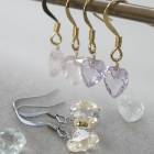 天然石 ピアス 8mm ハートカット カットストーン サージカルステンレス フック型 シンプル 上品 大人 ナチュラル アクセサリー ギフト プレゼント 耳飾り ハンドメイド レディース おしゃれ 透