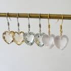 天然石 ピアス 12mm ハートカット カットストーン サージカルステンレス フック型 シンプル 上品 大人 ナチュラル アクセサリー ギフト プレゼント 耳飾り ハンドメイド レディース おしゃれ 