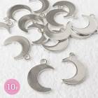 ステンレス チャーム 【10個】【42. メタルプレートチャーム 三日月 シルバー 】 ムーン フラット タグ アクセサリー ハンドメイド 国内発送