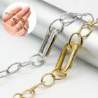 【切り売り/約1m】【ミックス フィガロ 5.4mm幅】ステンレス チェーン 14K真空メッキ 金属アレルギー対応 304 チェーン アレルギーフリー ハンドメイド DIY 国内発送|ステンレス チェ