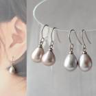 淡水パール【270. グレー フックピアス / イヤリング 1ペア】 金属アレルギー対応 ステンレス オケージョン 抜け感 高品質 テリ カジュアル日本製|ピアス|ジュエリー・アクセサリー