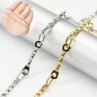 【切り売り/約1m】【#191 カット入りバーリンク 3mm幅】 ステンレス 304 チェーン 14K真空メッキ 金属アレルギー対応 鎖 アクセサリー材料 ハンドメイド DIY 国内発送|ステンレス 
