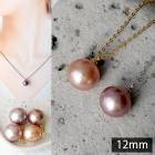 金属アレルギー対応【111. 有核 カラー 淡水パール 12mm 一粒ネックレス 42cm】セミラウンド サージカルステンレス 淡水真珠 パール オケージョン|ネックレス|ジュエリー・アクセサリー