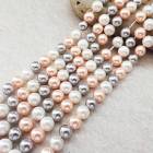 【シェルパール 】貝パール ビーズ  白 ピンク グレー（6mm/8mm） 連売り 素材 パーツ
