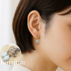 ラリマー ドロップ ルース ネジバネ式 イヤリング 天然石 ドミニカ産 日本製 ピアス穴不要 癒し 青石 プレゼント ギフト ハンドメイド レディース アクセサリー ナチュラル フォーマル サージカル