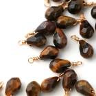 【天然石 タイガーアイ】しずぐ 雫型 チャーム シャンクビーズ 約15×9mm   ピアス ネックレス素材|その他