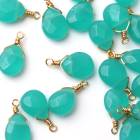 【天然石 アマゾナイト】 チャーム シャンクビーズ 約15mm  ハンドメイド材料 ピアス ネックレス素材|その他