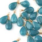 【天然石 アパタイト】 チャーム シャンクビーズ 約15mm  ハンドメイド材料 ピアス ネックレス素材|その他