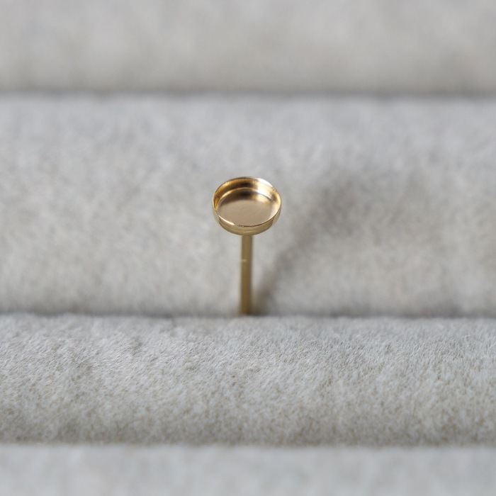 14KGF ポストピアス 平皿 3mm 刻印入り ゴールドフィルド 金属