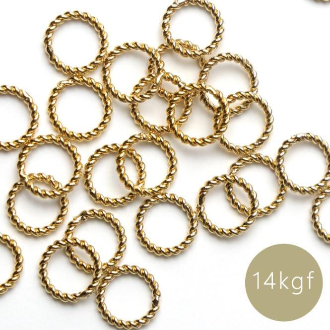 459 14kgf５ミリ丸カンチャーム５点 アメリカ製 14KGF】ツイスト丸カン（クローズ）4/5/6mm 厚み0.76mm 1個