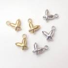 【ステンレス製】バタフライ チャーム ゴールド/シルバー 蝶モチーフ 約8mm 金属アレルギー対応|その他