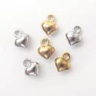 【ステンレス製 ハートチャーム】ゴールド/シルバー  約6.6mm×4.5mm×厚み2.9mm 金属アレルギー対応|その他
