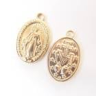 【SUS304】ステンレス製 メダイ チャーム 金色 約24mm×15mm  聖母マリア パーツ  金属アレルギー対応|その他