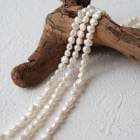 【淡水パール ライス型 約5〜7mm】連売り ハンドメイド 真珠 バロック ビーズ 天然 アクセサリー|その他