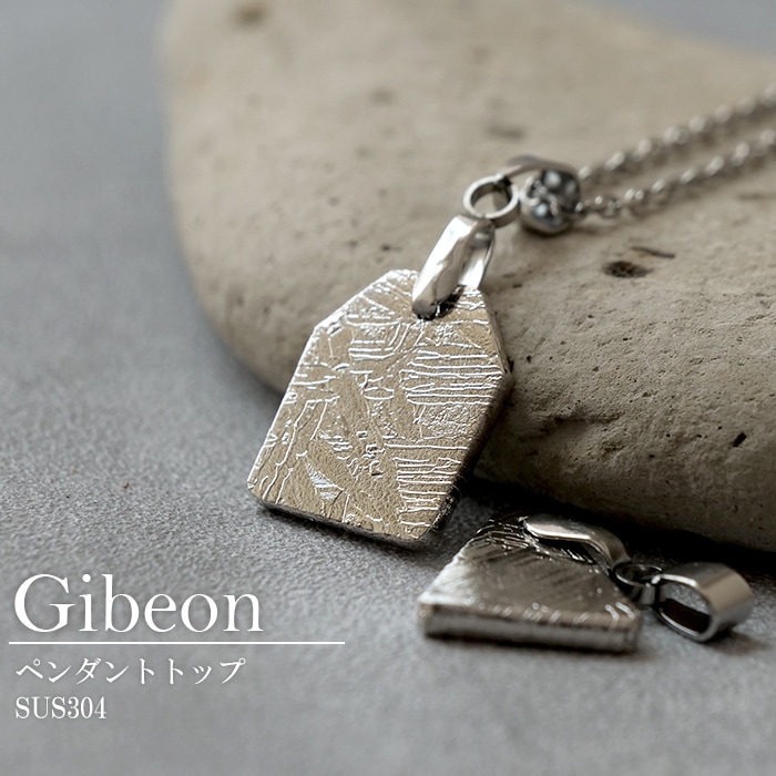 ギベオン ペンダントトップ 【1個】(日本製) 3サイズ 隕石 ステンレス