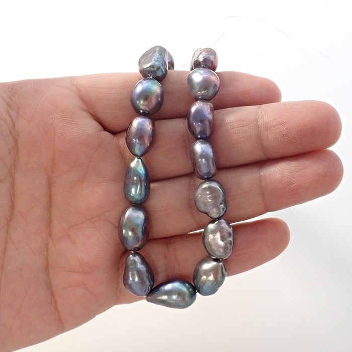 218. タヒチアンパール風 バロック パール連 】約10*12mm 1本（約40cm