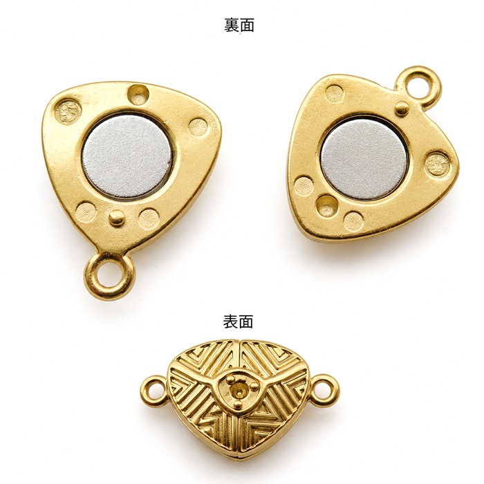 サージカルステンレス316 マグネットクラスプ ハート 留め具 1個 K18 