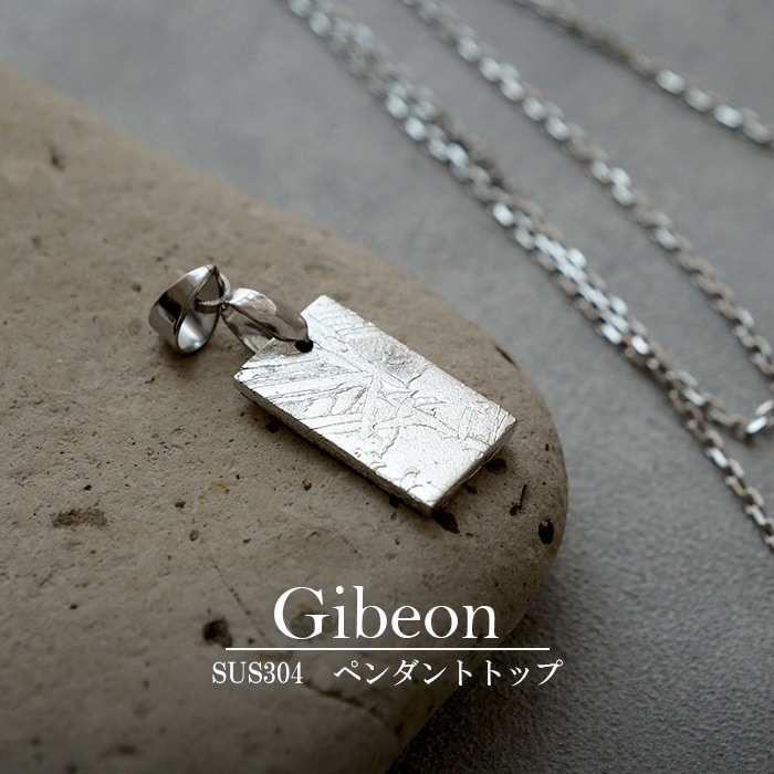 レア ビッグサイズ ギベオン 隕石 ペンダントトップ ギベオン ペンダントトップ 【1個】(日本製) 3サイズ 隕石 ステンレス