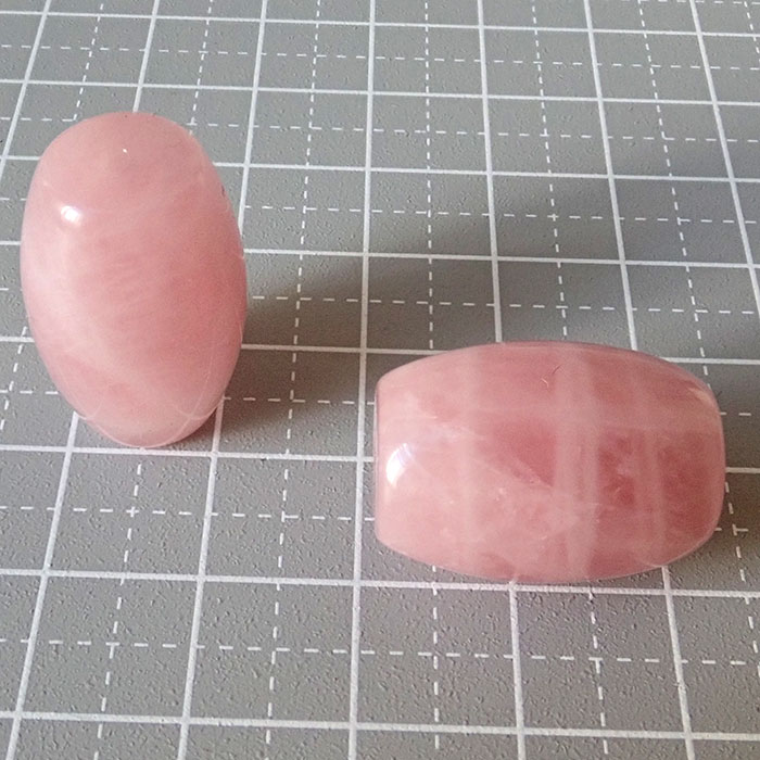ディープローズクォーツ】ルールトン 横穴アリ 1粒 サイズ約20*15mm
