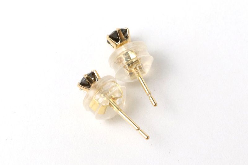 日本製】ピアス ブラックダイヤモンド 約3mm 18金 ピアス ゴールド