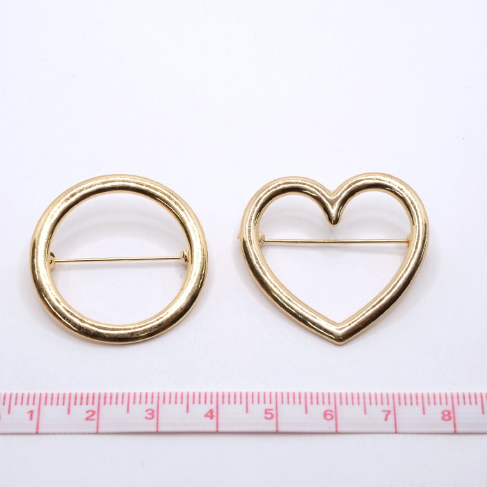 金杯・リング・ブローチおまとめ 66.リング ブローチ台 サークル / ハート 】10個 ゴールド シルバー