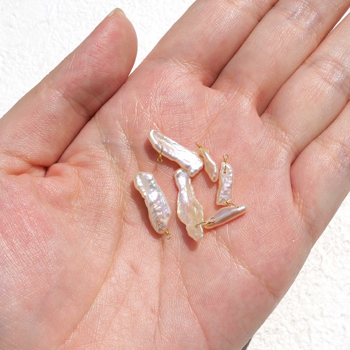淡水パール チャーム スティック 大 小 1個 8～25mm ステンレス st