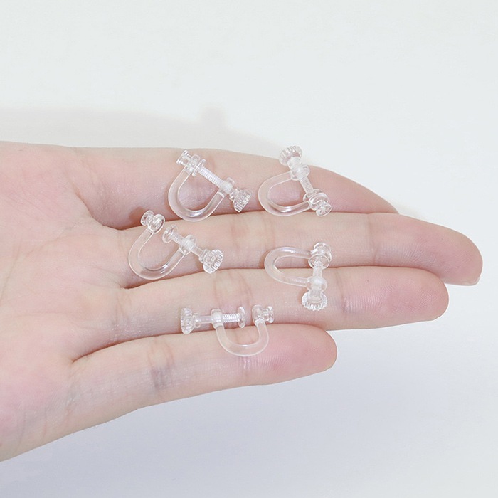 ネジ式イヤリング 樹脂イヤリング クリアー 透明 パーツ ハンドメイド