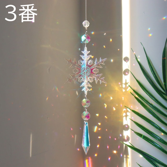 サンキャッチャー 【16】 雪 キラキラ クリスタル レインボー プリズム