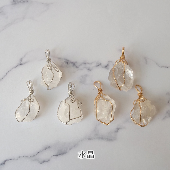 ラフストーン ペンダントトップ 【73. ワイヤーワーク】 天然石 パーツ