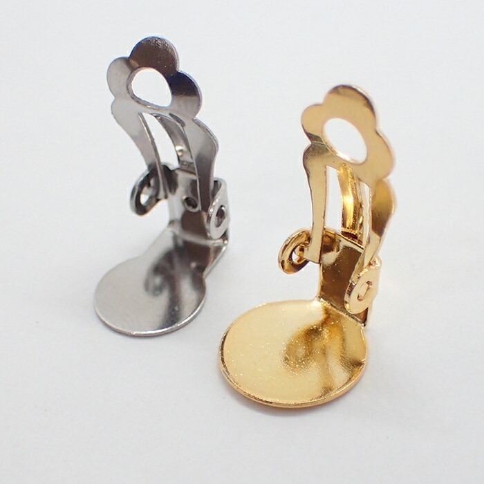 アレルギー対応 ステンレス製 蝶バネイヤリング シルバー【 8mm / 10mm