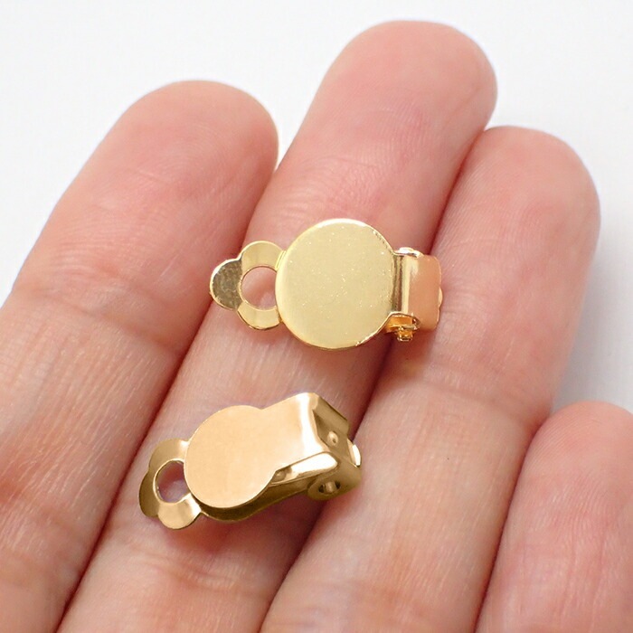 アレルギー対応 ステンレス製 蝶バネイヤリング ゴールド【 8mm / 10mm