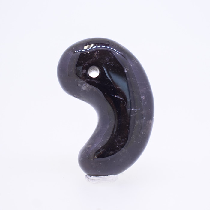 54.山梨 黒平 黒水晶 勾玉 約36mm 山梨県産 黒平水晶 日本銘石 パワーストーン証明書付 クリスタル ヒーリング お守り 国産水晶 古代 出雲型 62.山梨 黒平水晶 勾玉 約25mm 山梨県産 日本銘石 パワーストーン 日本