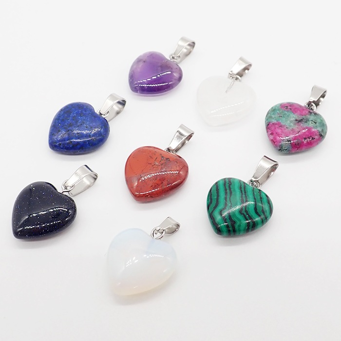 パーツチャーム 【214.天然石チャーム ハート 15mm】チャーム パーツ