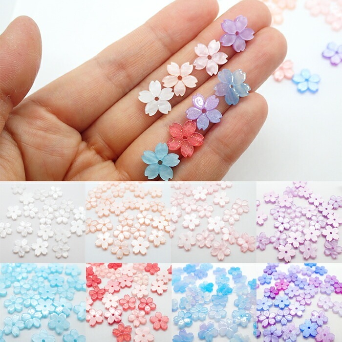 デコパーツ【76.シェル風さくらパーツ】 10個売り 8色 桜 さくら
