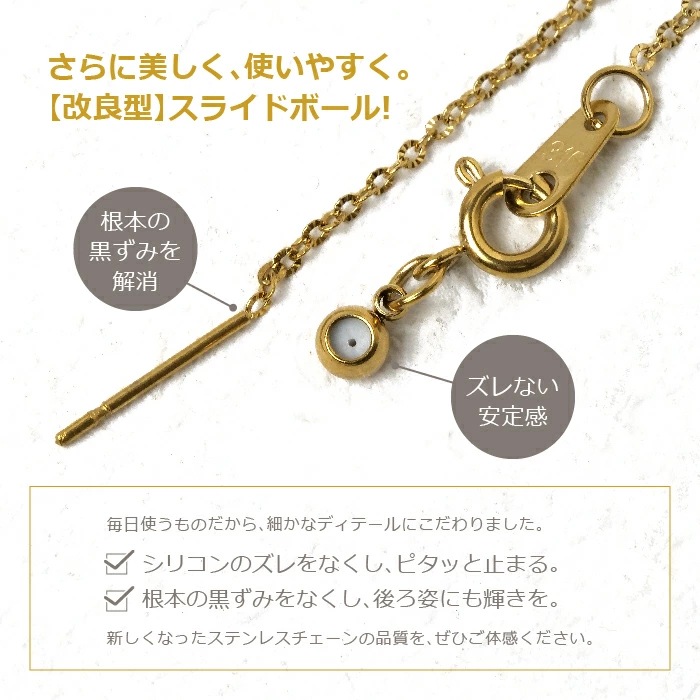 サージカルステンレス ネックレスチェーン 60cm ゴールド 4種類 SUS316