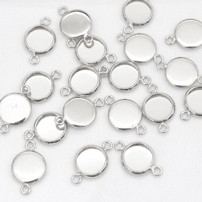 43. ステンレス ミール皿 【コネクター 丸】10個 6mm 8mm 10mm 12mm