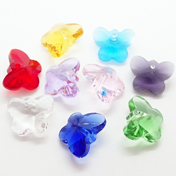 ガラスビーズ 【47.ちょうちょ 上部通し穴】10個売り 蝶 バタフライ 