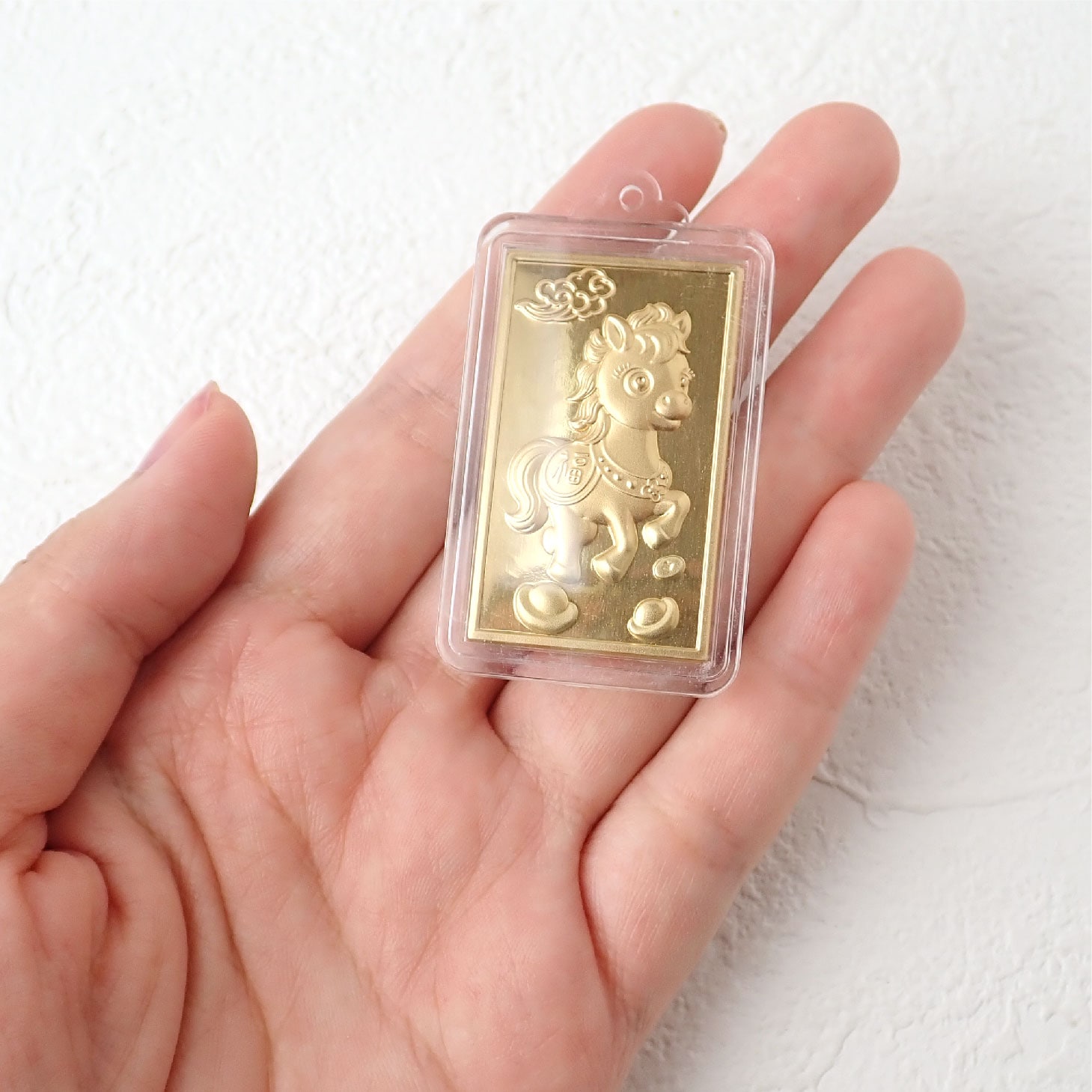 12.5福梅プレート　9枚セット。ゴールド金色。 2026年】 縁起物 午 デフォルメ かわいい ゴールド プレート風 記念