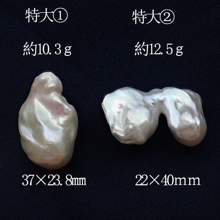 有核 淡水真珠 ホワイト 穴なし 大粒 大きめ バロック オイスター 1個