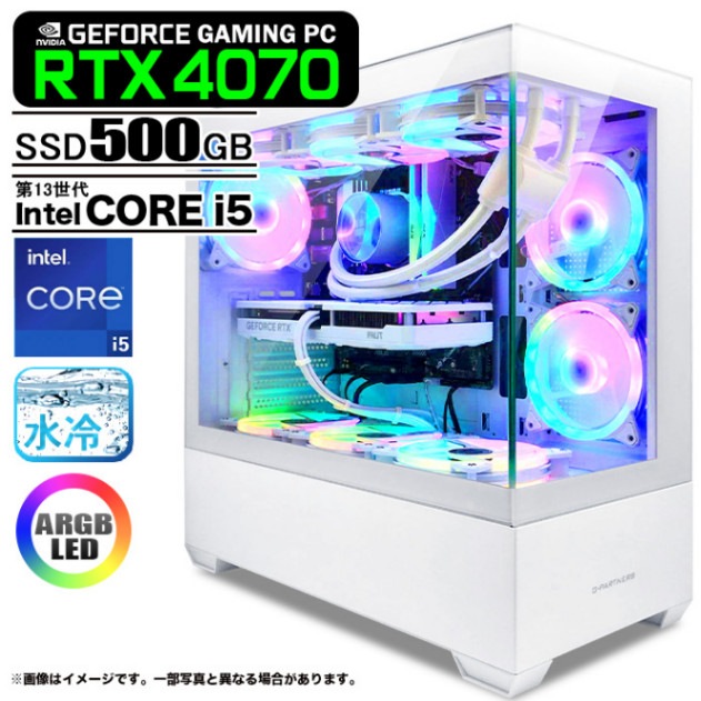 ゲーミングPC デスクトップパソコン GP-V3 ホワイト ピラーレス 