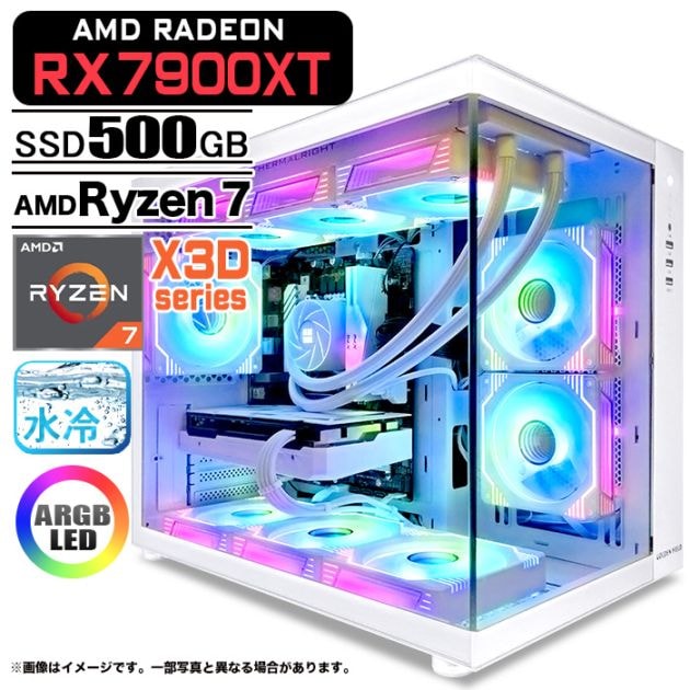 ゲーミングPC デスクトップパソコン 海景房 GMQ360 ホワイト AMD Radeon RX7900XT AMD Ryzen7 7800X3D Windows11 NVMe M.2 SSD500GB メモリ32GB CPU水冷ファン ゲーミングパソコン eスポーツ PASOUL 極