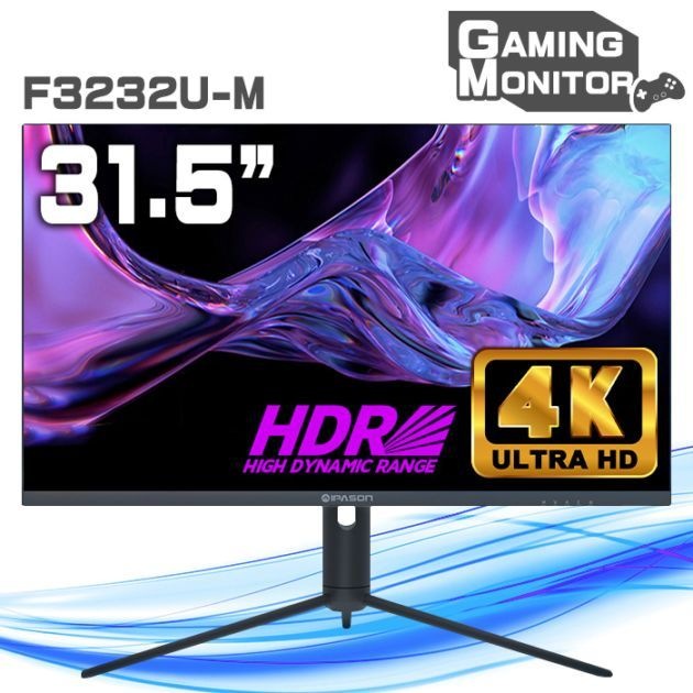 PASOUL ゲーミングモニター IPASON F3232U-M 31.5インチワイド ブラック LED液晶 4K UHD 3840×2160 16:9 60Hz 5ms IPSパネル LEDバックラ