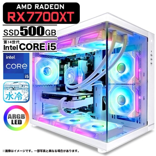 新品パーツ】ゲーミングPC RX7700XT Ryzen7 1TB CXWH 新品】【1