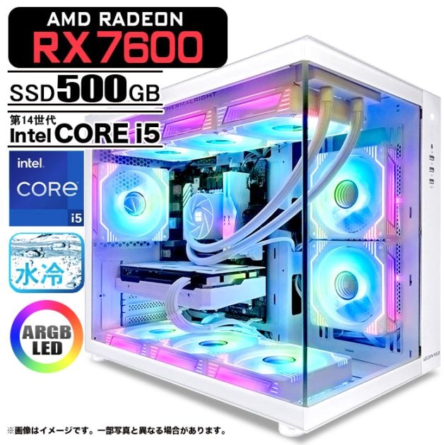 Windowsデスクトップ yzf ゲーミングPC デスクトップパソコン GP-V3 ホワイト ピラーレス