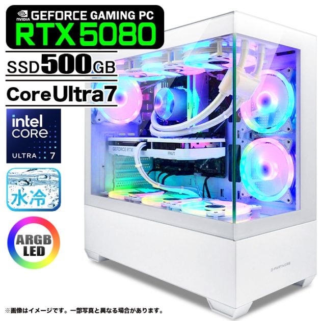 ゲーミングPC デスクトップパソコン GP-V3 ホワイト ピラーレス