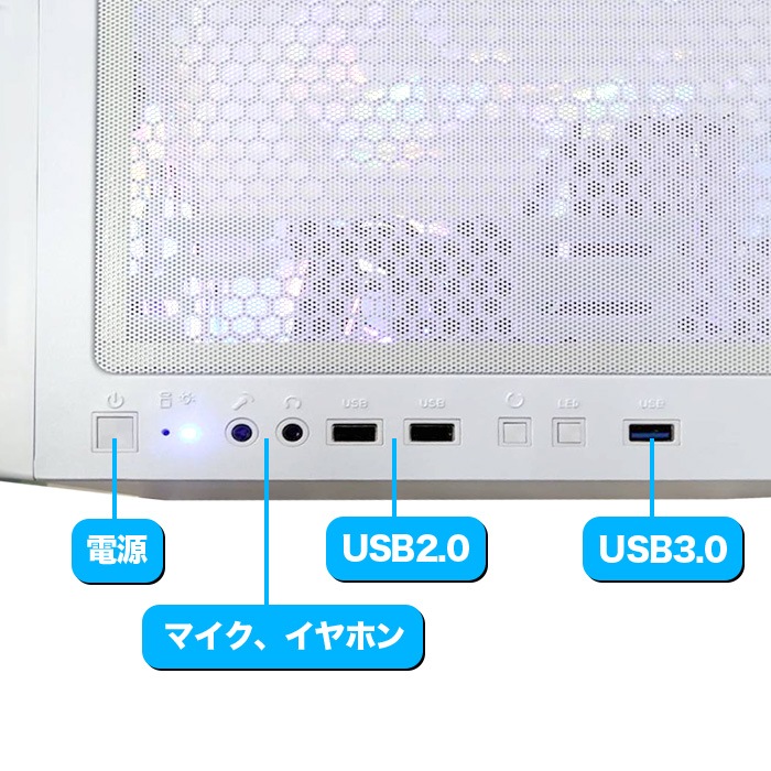 ゲーミングPC デスクトップパソコン ホワイト メッシュ AMD Radeon RX7600 AMD Ryzen7 7700 Windows11 NVMe M.2 SSD500GB メモリ16GB ゲーミングパソコン eスポーツ PASOUL 煌