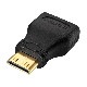 HDMI(メス) - mini HDMI(オス) 変換アダプタ HDMI to ミニHDMI 変換アダプター コネクタ ブラック