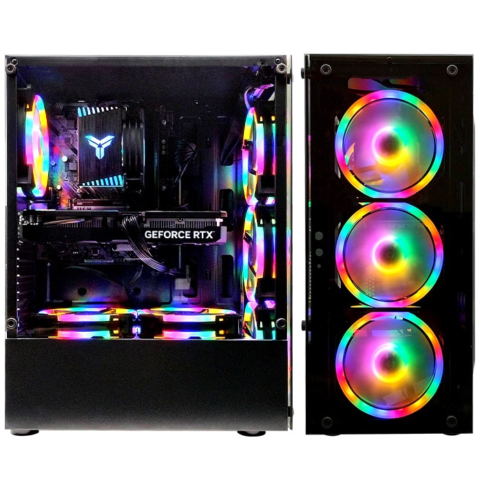 ゲーミングPC デスクトップパソコン ブラック GeForce RTX3050 第12世代 Intel Corei5 12400F Windows11 NVMe M.2 SSD500GB メモリ16GB ゲーミングパソコン eスポーツ PASOUL 煌